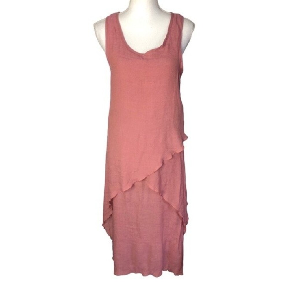 Exist Layered Sleeveless Midi Tank Dress in Mauve